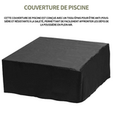 Bache piscine 244x244x30cm bâche de rectangulaire protection idéale pour garder votre piscine pour piscine facile été et hiver