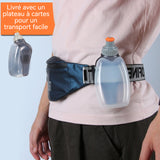 Bouteille d'eau en pp 250ml 16x7x4cm avec boucle portable petit gourde sport pour course à pied l'escalade camping transparent