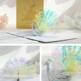 arte de voeux 20x15cm anniversaire carte de vœux tridimensionnelle rêve paon sculpture en papier action de grâce bénédiction