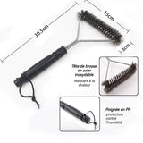 Brosse barbecue 30x16cm poils acier inoxydable nettoyer rapidement cleaning brush for barbecues brosse nettoyage barbecue BBQ
