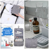 Trousse de toilette de Voyage 19x23CM pour Hommes et Femmes avec Poignée Volume élevé Pliable Multifonction Trousse de Maquillage