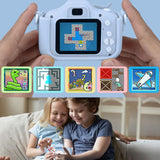 Appareil photo enfant 96Mpx carte 128Go lecteur de cartes double caméra avant et arrière enregistrement vidéo divers filtres bleu