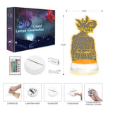 Veilleuse de bureau  12*21cm  Multi-couleurs réglables   Télécommande à effleurement    Lampe à illusion pour chambre à coucher