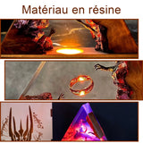Veilleuse seigneur des anneaux 3D résine triangle avec socle en bois décoration maison cadeau lampe de chevet enfants et adultes