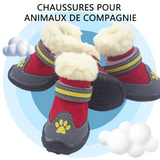 haussures pour chien 4 pcs convient aux chiens pesant entre 6 et 7 kg chaussures pour animaux compagnie d'automne d'hiver rouge