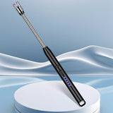 Briquet électrique rechargeable à l'épreuve du vent arc pulsé prolongé 360 ° point de tuyau point de poêle bougies d'aromathérapie