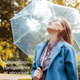 Parapluie Pliant 105X65cm Épaissi et élargi Conception imperméable et transparente Solide et durable Ouverture à une touche noir