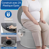 Toilettes 50 cm 7 L Matériau PP Avec support téléphone et anneau antidérapant Double étanchéité anti-odeurs Toilette portable