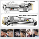 Tondeuse cheveux 8W 100-240V USB Smart LED LCD affichage numérique tondeuse à cheveux électrique corps en métal tondeuse à cheveux