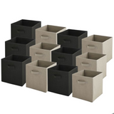 Boîte de rangement 12PCS 27x27x27cm blanc et gris pliable boite rangement boîte rangement de fichiers boite rangement vetement