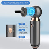 Sèche cheveux 800W 2 vitesses Portable Buse magnétique rotative à 360 degrés Sèche-cheveux à séchage rapide corps en une pièce