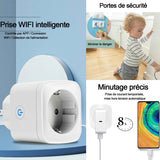 Prise intelligente 4 pcs 60 Hz fréquence nominale prise intelligente Wifi prise connectée Wifi compatible détection télécommande