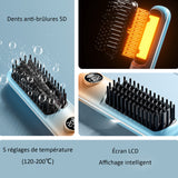 Brosse lissante pour cheveux sans fil 35w portable avec base chargement magnétique 5 réglages de température affichage numérique
