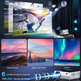 Vidéoprojecteur 1920x1080 machine de projection portabilité bluetooth support mise point électrique pour tv optique videoprojecteur