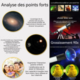Télescope astronomique pour enfants x 90 ouverture 50mm réglable cadeaux pour enfants monoculaires avec support télescopes