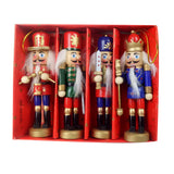 Ensemble de décoration de noël en boîte de 12.5CM, marionnettes en noyer, ornements de table en bois faits à la main, poupées