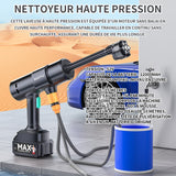 Nettoyeur haute pression 12000mAh nettoyeur haute pression à batterie sans fil portable avec 6 en 1 buse 10m tuyau et accessoires