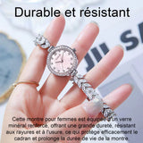 Montre analogique femme bracelet avec incrustation de zircon élégant cadeaux pour femme montre-bracelet montres pour femmes