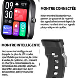 Montre connectée montre parlante intelligente 2.0 pouces montre parlante étanche à la poussière et à l'eau IP68 350 mah Noir