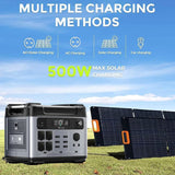 Station Électrique Portable 2400w 2048Wh Générateur solaire avec 13 connecteurs de sortie pour camping camping-cars Contrôle par App