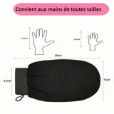 Gant exfoliant 20x9,5cm gant gommage corps gant gommage peaux résistantes et mixtes gant crin gant nettoyage en profondeur noir