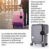 Etiquette valise en PU 2PCS 8x8cm longueur réglable étiquettes de bagage etiquette bagage étiquettes à bagage bagages étiquette