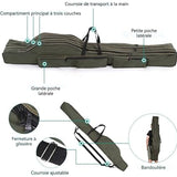 Sac de pêche 150cm avec trois couches de poches sac de pêche souple pliable portable grand sac ventral sac de matériel de pêche