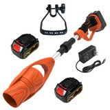 Souffleur 2batteries 3000mAh tuyau pliable dépoussiérage domestique/industriel en un seul appareil sèche-cheveux de jardin orange