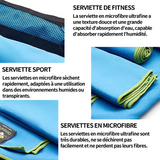 Lot de 3 serviette microfibre 91,5x165cm serviette de fitness à séchage rapide pour randonnée natation sport gym serviette sport