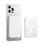 Batterie externe 5000mAh Blanc pratique Batterie externe magnétique Batterie Externe Magsafe Batterie Externe Magnétique sans Fil