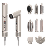 Ensemble Brosse Soufflante 1600W Multifonctionnel 8 en 1 Pliable affichage numérique 3 niveaux réglables Brosse Seche Cheveux