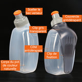 Bouteille d'eau en pp 250ml 16x7x4cm avec boucle portable petit gourde sport pour course à pied l'escalade camping transparent