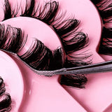 10 paires de faux cils 3D volume russe Faux cils duveteux yeux de chat Faux cils naturels réutilisables faits à la main