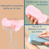 Éponge de bain 140x68x28mm 2 pièces éponge de bain exfoliante douce haute ténacité réutilisable corps éponge de douche Bleu et ros