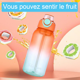 Bouteille d'eau C® 1000ml avec 7 types de capsules de saveur de fruits Gobelet à eau transparent adapté aux sports de plein air