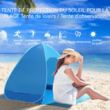 Tente de plage pop up 200x165x130cm protection solaire tente plage automatique tente anti-UV 50+ abri de plage pour plage parc
