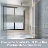Pomme de douche pressurisée 12" Acier inoxydable Top Spray Electroplated Square Silicone Spout Adjustable Arm Pomme de douche