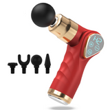 Pistolet de massage musculaire à percussion mini pistolet à percussion 32 vitesses 4 têtes de massage écran LCD relaxant rouge