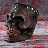 Ornement crâne d'Halloween 19*13.5*14cm  Éclairage et son  Activation vocale par fil  Accessoires de décoration pour Halloween
