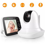 Moniteur pour bébé caméra vidéo rotative à 360 degrés vision nocturne audio bidirectionnel écran de 3,5 capteur de température