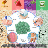 Chauffe Cire 450 ml 6 pièces Fond rapidement en 15 minutes Extrait naturel de plantes Doux et non irritant Convient à tout le corps