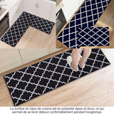Tapis de Cuisine Antidérapant Tapis de Cuisine Devant Evier Anti-salissures Lavable en Machine pour Cuisine 40x60 cm + 40x120 cm