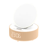 Miroir de maquillage avec lumière enceinte bluetooth chargement induction miroir multifonctionnel horloge numérique pliable