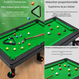 Table de billard 44x24x9,5cm billard de table pour enfants Livré avec 11 boules de billard et deux queues bureau de simulation