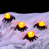 2 lanternes citrouille d'Halloween, ornements lumineux, lanternes araignées, accessoires de décoration de salle secrète