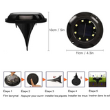 Lampe solaire extérieur 4 pièces lampe solaire au sol etanche IP65 lumière chaude spot solaire pour jardin pelouse borne solaire