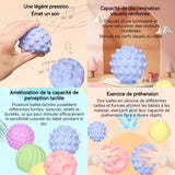 Balles sensorielles 6PCS diamètre 7cm tpu toucher texturé appuyez pour émettre un son balles souples sensorielles jouet de bain