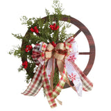 Décoration de noël porte suspendue guirlande de roues en bois guirlande de pomme de pin de noël porte créative suspendue