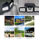 Lumière solaire extérieure lampe à induction applique rotative lampes de la cour lampadaire de jardin spot solaire IP65 2.4v