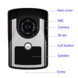 Sonnette de porte 7 pouces interphone visuel IP55 grade HD étanche avec vision nocturne fonction infrarouge portier visuel
